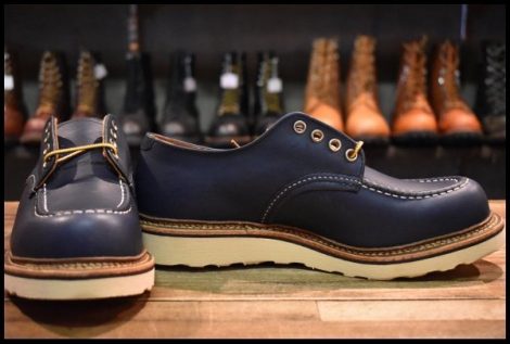 【7.5D 箱付 未使用 12年】レッドウィング 8100 オックスフォード インディゴ ネイビー 青 ブルー ローカット ブーツ redwing HOPESMORE