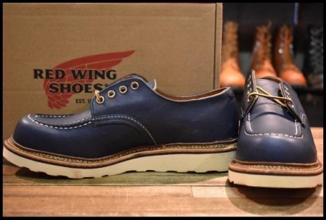 【7.5D 箱付 未使用 12年】レッドウィング 8100 オックスフォード インディゴ ネイビー 青 ブルー ローカット ブーツ redwing HOPESMORE