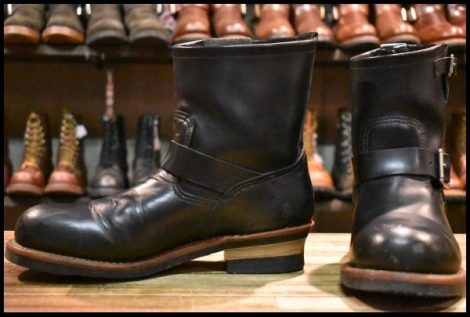 【9.5D 良品 11年】レッドウィング 2976 ショート エンジニア 黒 ブラッククローム スチールトゥ ブーツ redwing HOPESMORE