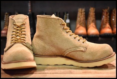 【6E 良品 犬タグ 98年】レッドウィング 8167 スエード アイリッシュセッター タン ラフアウト プレーン ブーツ redwing HOPESMORE