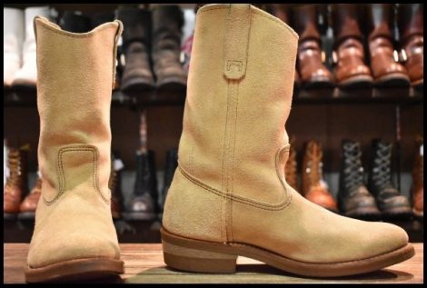 【8.5E 良品 07年】レッドウィング 8156 スエード ペコス ベージュ ホーソーン アビレーンラフアウト ブーツ redwing pecos HOPESMORE