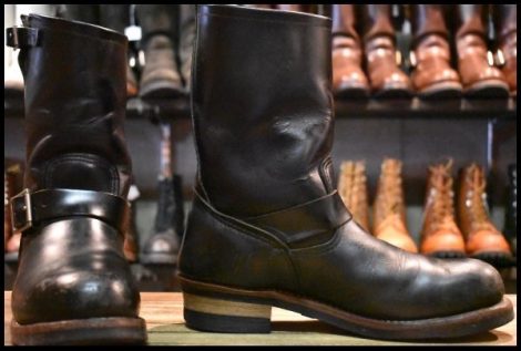 【8.5D 良品 11年】レッドウィング 2268 エンジニア 黒 ブラッククローム スチールトゥ プルオン ブーツ redwing HOPESMORE