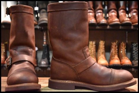 【9D 箱付 美品 11年】レッドウィング 8121 エンジニア アイアンスミス アンバーハーネスプルアップレザー 茶 ブーツ redwing HOPESMORE