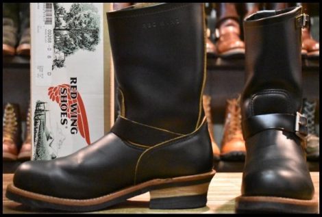 【8D 箱付 美品 18年】レッドウィング 9268 エンジニア 黒 ブラッククローンダイク スチールトゥ ブーツ redwing HOPESMORE
