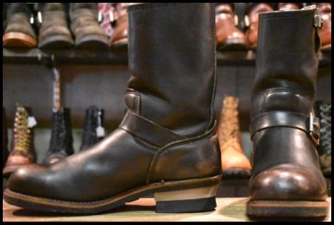 【7.5D 良品 縦羽タグ PT83】レッドウィング 2268 エンジニア 黒 ブラッククローム スチールトゥ ブーツ redwing HOPESMORE