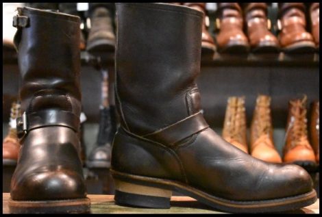 【7.5D 良品 縦羽タグ PT83】レッドウィング 2268 エンジニア 黒 ブラッククローム スチールトゥ ブーツ redwing HOPESMORE