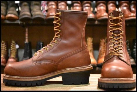 【8D 良品 PT91刺繍】レッドウィング 4418 ロガー 茶 ブラウン スチールトゥ ロング シンサレート付き ブーツ redwing HOPESMORE