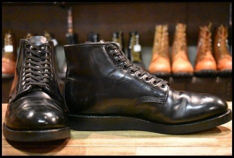 【9D 良品 15年】レッドウィング 9197 ポストマン 黒 ブラック シャパラル プレーントゥ レースアップ ブーツ redwing HOPESMORE