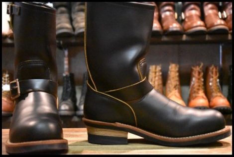 【8D 箱付 美品 18年】レッドウィング 9268 エンジニア 黒 ブラッククローンダイク スチールトゥ ブーツ redwing HOPESMORE