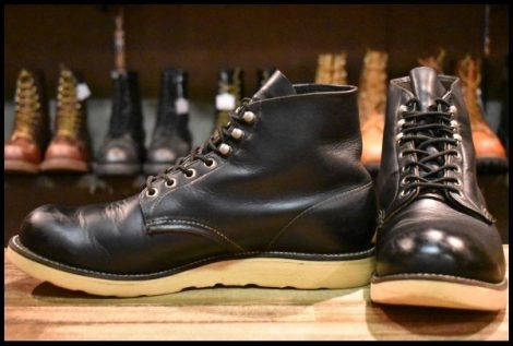【10D 良品 犬タグ 97年】レッドウィング 8165 アイリッシュセッター 黒 ブラッククローム プレーントゥ ブーツ redwing HOPESMORE