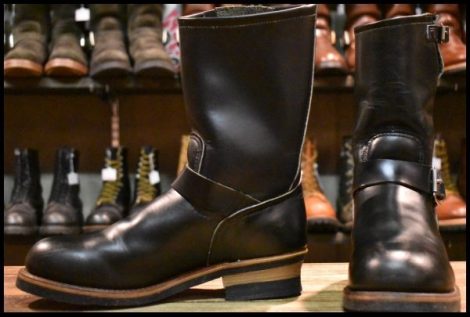 【8.5D 美品 PT91刺繍 98年】レッドウィング 2268 エンジニア 黒 ブラッククローム スチールトゥ ブーツ redwing HOPESMORE