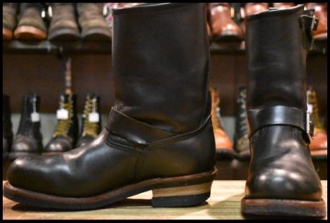 【8D 良品 08年】レッドウィング 2268 エンジニア 黒 ブラッククローム スチールトゥ プルオン ブーツ redwing HOPESMORE