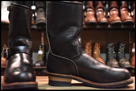 【8.5D 美品 PT91刺繍 98年】レッドウィング 2268 エンジニア 黒 ブラッククローム スチールトゥ ブーツ redwing HOPESMORE