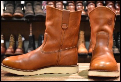 【9E 良品 緑犬タグ 犬刻印 97年】レッドウィング 866 ペコス 茶 オロイジナル ブラウン プルオン ブーツ redwing pecos HOPESMORE