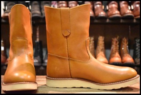 【8E 美品 11年】レッドウィング 9866 ゴールドラセット ペコス 茶 クッションソール プルオン ブーツ redwing HOPESMORE