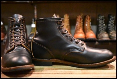 【9.5D 美品 23年】レッドウィング 9060 ベックマン ブラッククローンダイク 黒 茶芯 フラットボックス ブーツ redwing HOPESMORE