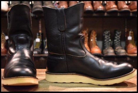 【8.5E 良品 羽タグ 97年】レッドウィング 8169 ペコス 黒 ブラッククローム プルオン ブーツ redwing pecos HOPESMORE