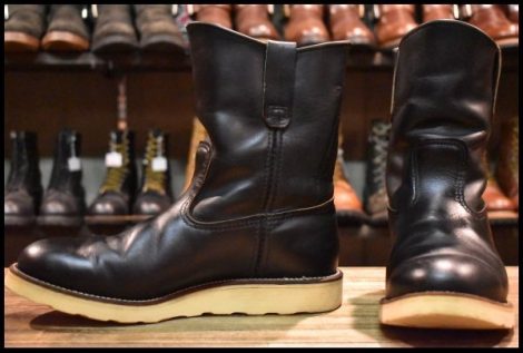 【8.5E 良品 羽タグ 97年】レッドウィング 8169 ペコス 黒 ブラッククローム プルオン ブーツ redwing pecos HOPESMORE