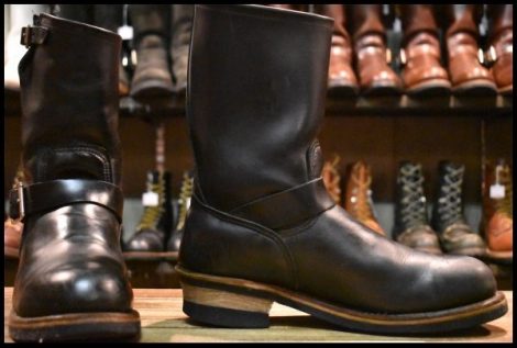 【8.5D 良品 PT99プリント 旧シルエット 04年】レッドウィング 2268 エンジニア 黒 ブラック スチールトゥ ブーツ redwing HOPESMORE
