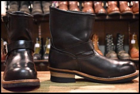【8.5D 良品 08年】レッドウィング 2976 ショート エンジニア 黒 ブラッククローム スチールトゥ プルオン ブーツ redwing HOPESMORE
