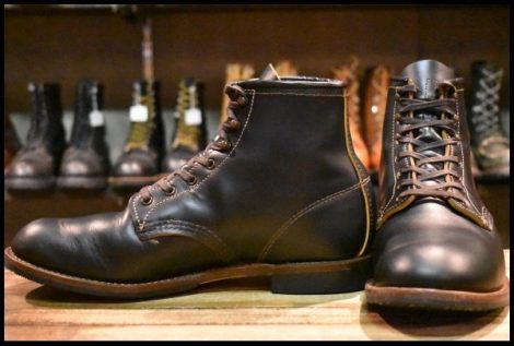 【9.5D 美品 23年】レッドウィング 9060 ベックマン ブラッククローンダイク 黒 茶芯 フラットボックス ブーツ redwing HOPESMORE