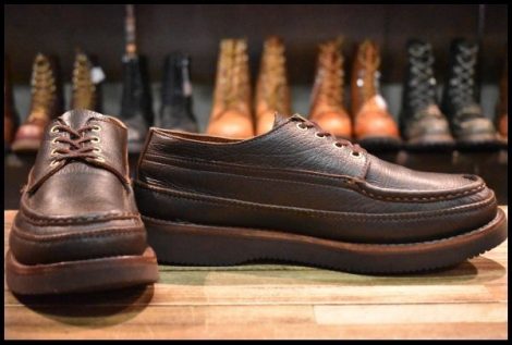 【9E 美品】RUSSELL MOCCASIN ラッセルモカシン フィッシングオックスフォード ブラウン ダブルバンプ ブーツ HOPESMORE