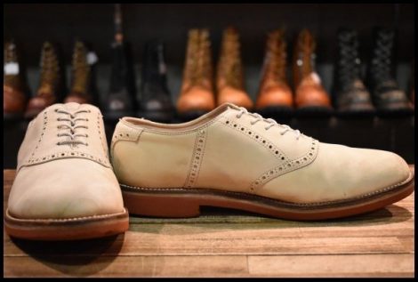 【8D 良品】ALDEN オールデン 995 オックスフォード ホワイトバックス 白 短靴 ローカット 編み上げ ブーツ HOPESMORE