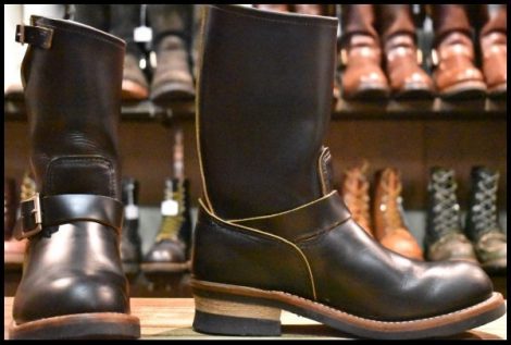 【7D 美品 25年】レッドウィング 2966 ブラック クローンダイク エンジニア 茶芯 黒 ブーツ redwing 9268 2268 HOPESMORE