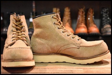 【5E 良品 犬タグ】レッドウィング 8173 スエード アイリッシュセッター タン ラフアウト モックトゥ ブーツ redwing HOPESMORE