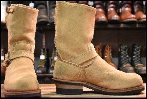 【7D 良品 PT99プリント 旧シルエット 04年】レッドウィング 8268 スエードエンジニア ラフアウト ブーツ redwing HOPESMORE