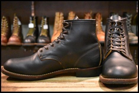 【8D 美品 16年】レッドウィング 9060 ベックマン ブラッククローンダイク 黒 茶芯 フラットボックス ブーツ redwing HOPESMORE