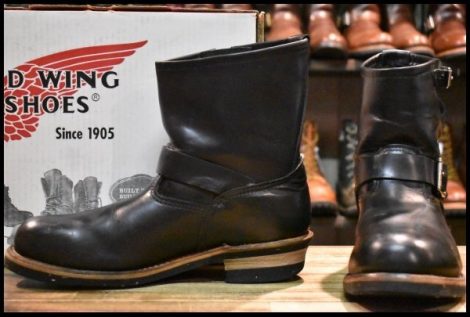 【11D 箱付 良品 07年】レッドウィング 2976 ショート エンジニア 黒 ブラッククローム スチールトゥ ブーツ redwing HOPESMORE