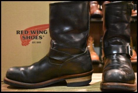 【8D 箱付 良品 12年】レッドウィング 2268 エンジニア 黒 ブラッククローム スチールトゥ ブーツ redwing HOPESMORE