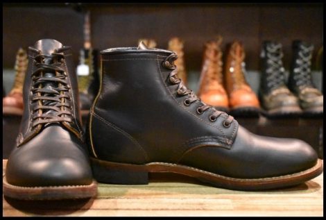 【8D 美品 16年】レッドウィング 9060 ベックマン ブラッククローンダイク 黒 茶芯 フラットボックス ブーツ redwing HOPESMORE