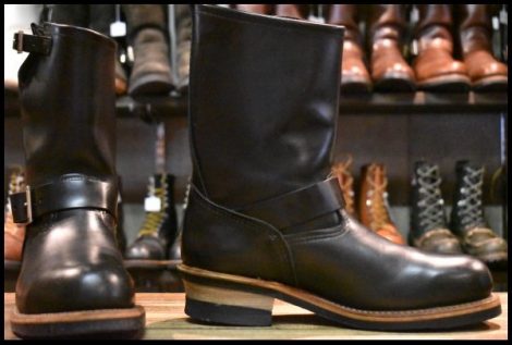 【8D 良品 07年】レッドウィング 2268 エンジニア ブラッククローム 黒 スチールトゥ プルオン ブーツ redwing HOPESMORE