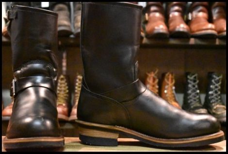 【9D 良品 旧シルエット 06年】レッドウィング 2268 エンジニア 黒 ブラック スチールトゥ ブーツ redwing HOPESMORE