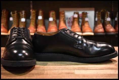 【7D 美品 25年】レッドウィング 101 ポストマン シューズ 黒 ブラック シャパラル 短靴 ローカット ブーツ redwing HOPESMORE