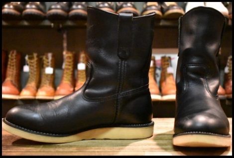 【8.5E 良品 13年】レッドウィング 8169 ペコス 黒 ブラッククローム プルオン クッションソール ブーツ redwing pecos HOPESMORE