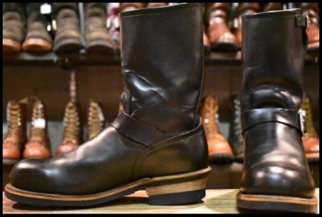 【9D 良品 旧シルエット 06年】レッドウィング 2268 エンジニア 黒 ブラック スチールトゥ ブーツ redwing HOPESMORE
