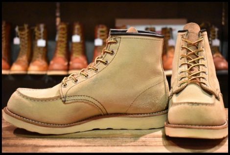 【8.5E 美品 10年】レッドウィング 8173 スエード アイリッシュセッター ホーソーン ラフアウト モックトゥ ブーツ redwing HOPESMORE