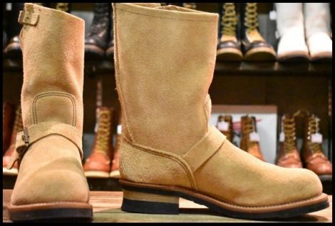 【9D 箱付 未使用 18年】レッドウィング 9269 スエード エンジニア タン ブルハイド ラフアウト ブーツ redwing 8268 HOPESMORE