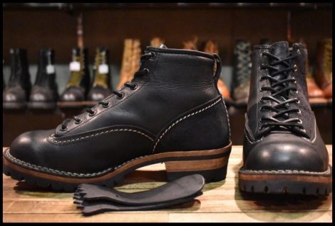 【9E 良品 ネイバーフッド別注 14年】WESCO ウエスコ カスタムジョブマスターLTT ネイビー×ブラック 編み上げ ブーツ HOPESMORE