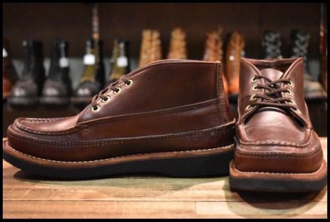 【7.5E 美品】RUSSELL MOCCASIN ラッセルモカシン スポーティングクレーチャッカ バーガンディクロムエクセル ダブルモカシン HOPESMORE