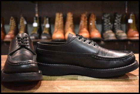 【10.5D 箱付 美品】RUSSELL MOCCASIN ラッセルモカシン フィッシングオックスフォード ブラック ダブルバンプ ブーツ HOPESMORE