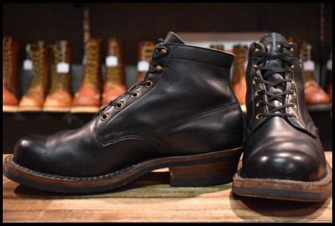 【9E 美品】WHITE’S ホワイツ セミドレス ブラック ビブラム700シングル 黒 編み上げ レースアップ ブーツ HOPESMORE