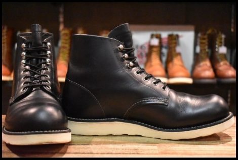 【8.5D 良品 犬タグ復刻 18年】レッドウィング 8165 アイリッシュセッター 黒 ブラッククローム プレーントゥ ブーツ redwing HOPESMORE