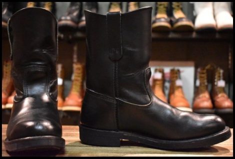 【7E 良品 03年】レッドウィング 1180 ペコス 黒 ブラッククローム プルオン ブーツ redwing pecos 8155 HOPESMORE