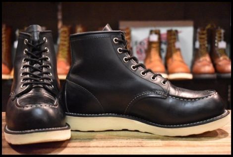 【7.5E 良品 15年】レッドウィング 8179 アイリッシュセッター 黒 ブラッククローム モックトゥ 編み上げ ブーツ redwing HOPESMORE