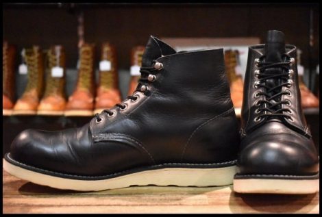 【8.5D 良品 犬タグ復刻 18年】レッドウィング 8165 アイリッシュセッター 黒 ブラッククローム プレーントゥ ブーツ redwing HOPESMORE
