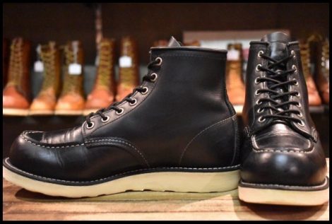 【7.5E 良品 15年】レッドウィング 8179 アイリッシュセッター 黒 ブラッククローム モックトゥ 編み上げ ブーツ redwing HOPESMORE